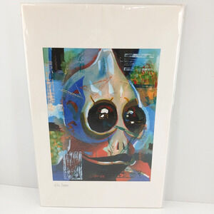 Mike Capp 2005 Abstract Surreal Skull Art Print Colorful Modern Wall Decor